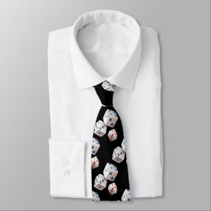 Dice With Colourful Dots On Black Tie