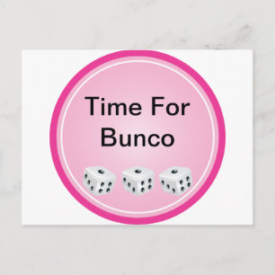 dice with pink circle customisable postcard