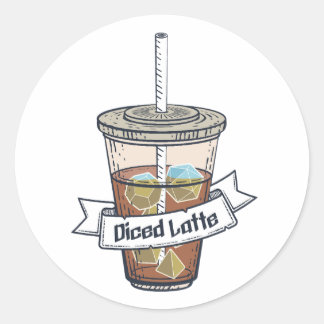 Diced Latte Dice Ice Coffee Classic Round Sticker