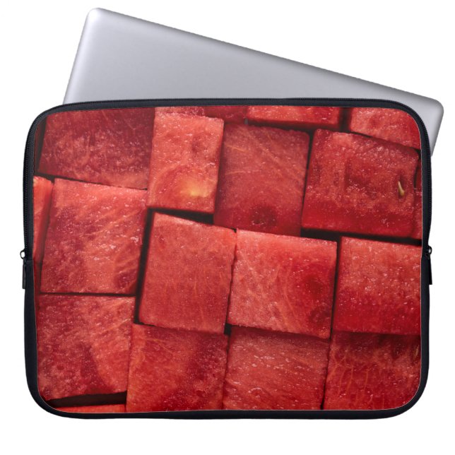 Diced watermelon laptop sleeve (Front)