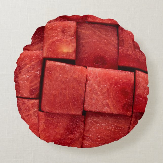 Diced watermelon round cushion (Front)