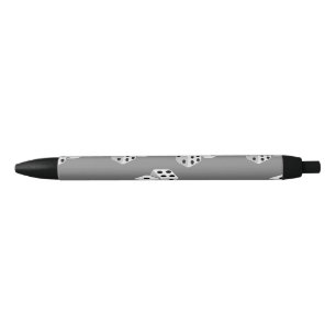 Dices on grey pattern black ink pen