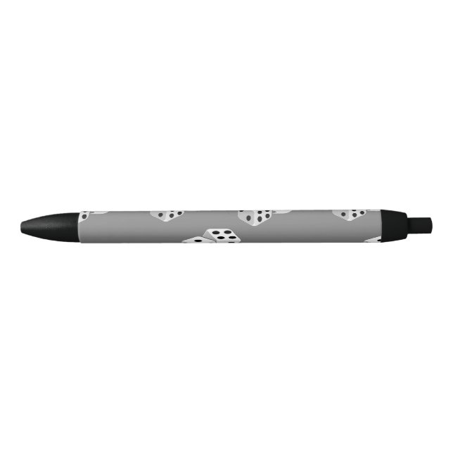 Dices on grey pattern black ink pen (Front)