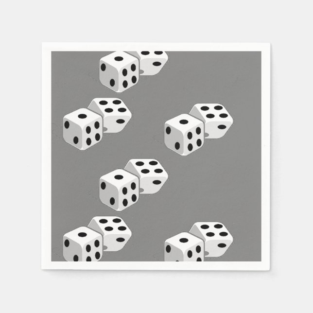 Dices on grey pattern napkin (Front)
