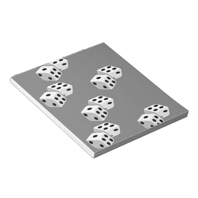 Dices on grey pattern notepad (Angled)