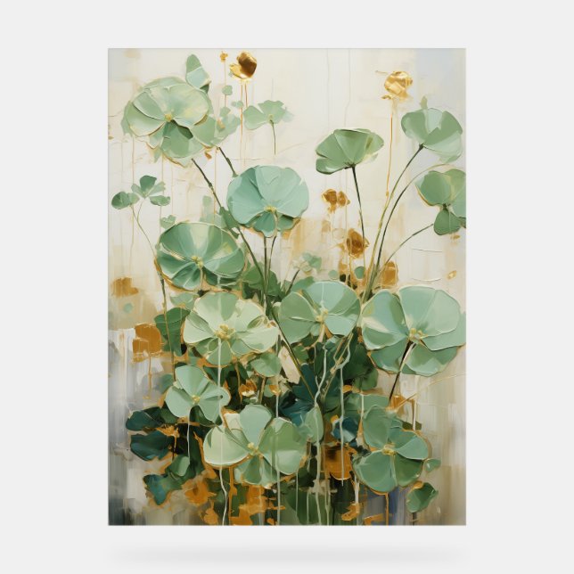 Dichondra - Impasto Floral Acrylic Sign (Front)