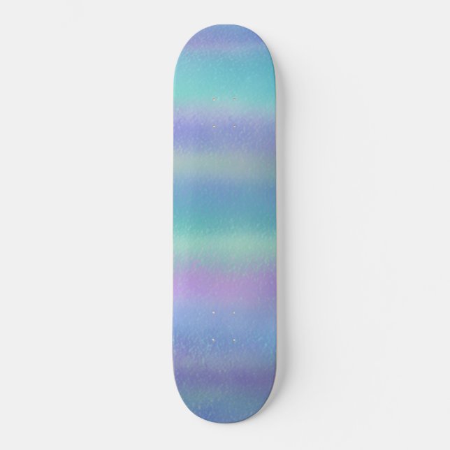 Dichroic Glass Rainbow Colors Art Skateboard (Front)