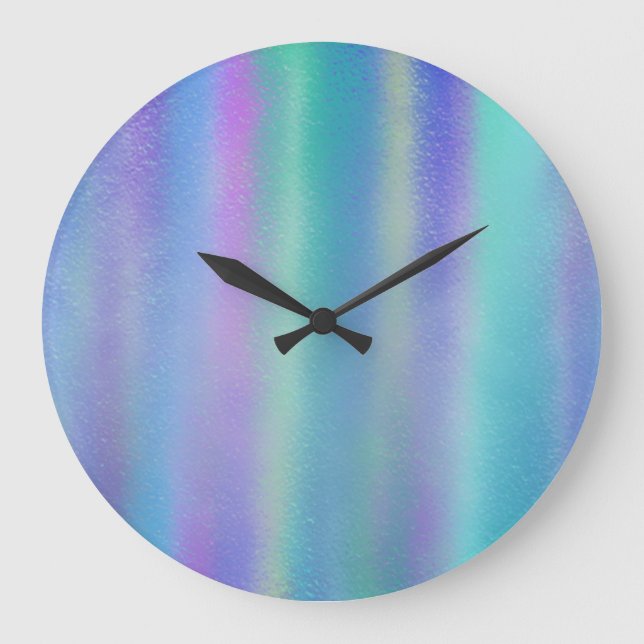 Dichroic Glass Rainbow Colours Art Large Clock (Front)