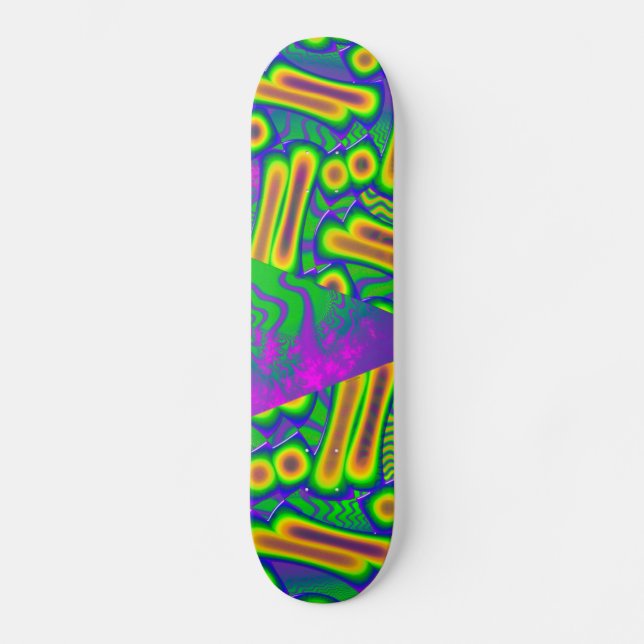 Dichroic Psychedelic Fused Glass Skateboard (Front)