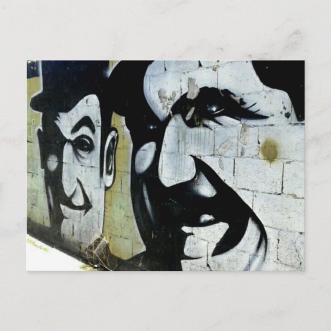 Dick & Doof - Graffiti in Spanien - Postkarte Postcard (Front)