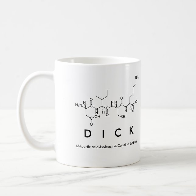 Dick peptide name mug (Left)