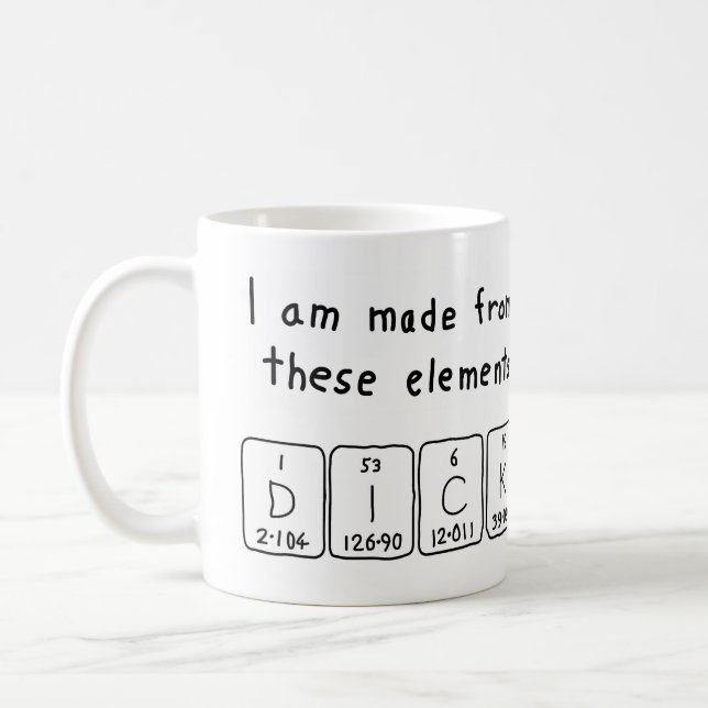 Dick periodic table name mug (Left)