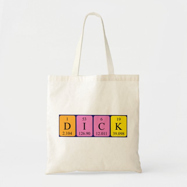 Dick periodic table name tote bag (Front)