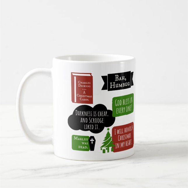 Dickens A Christmas Carol Personalised Scrooge Coffee Mug (Left)