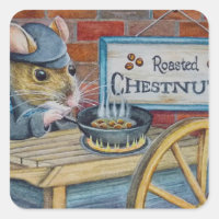 Dickens Christmas Mouse Roasting Chestnuts Art