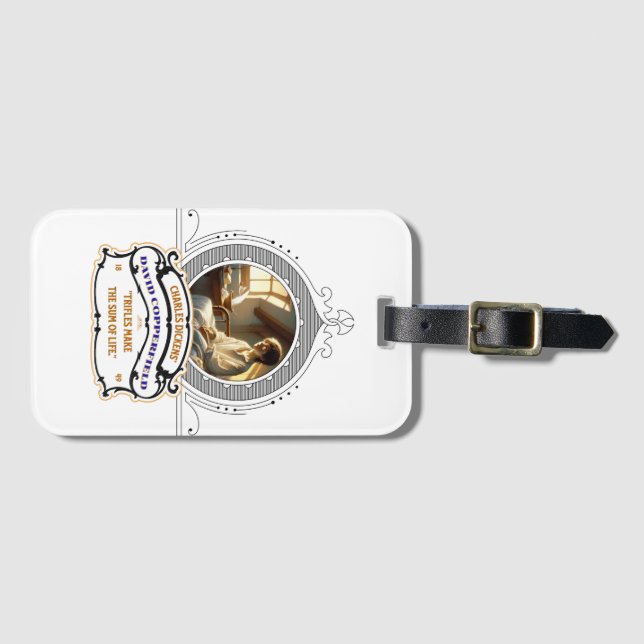 Dickens' David Copperfield Black Luggage Tag (Front Horizontal)