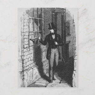 Dickens placing his first literary postcard