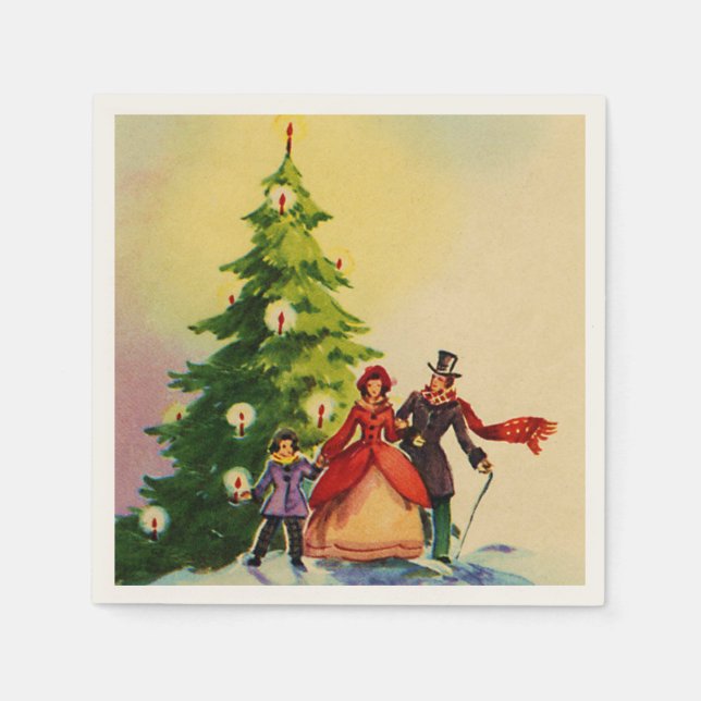 Dickens style Christmas illustration Napkin (Front)
