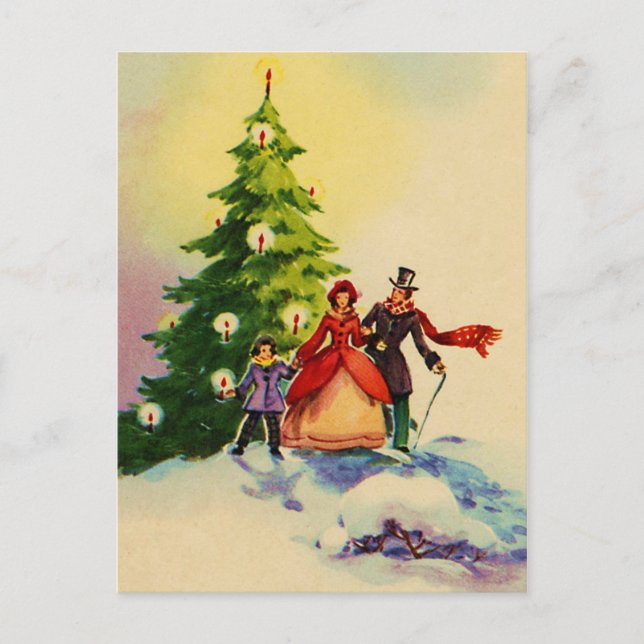 Dickens style Christmas illustration Postcard (Front)