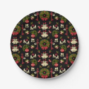Dickens Victorian Classic Vintage Christmas Paper Plate