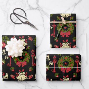 Dickens Victorian Classic Vintage Christmas Wrapping Paper Sheet