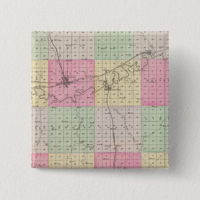 Dickinson County, Kansas 15 Cm Square Badge (Front)