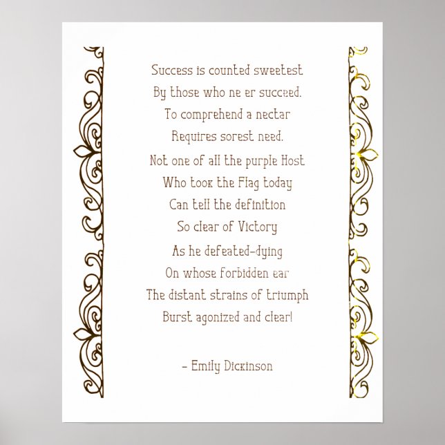 Dickinson's Success Counted Sweetest Poem II Poster (Front)