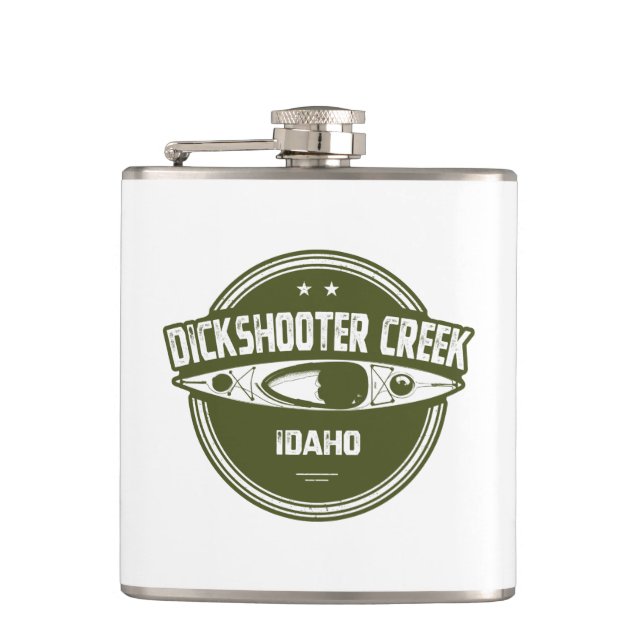 Dickshooter Creek Idaho Kayaking Hip Flask (Front)