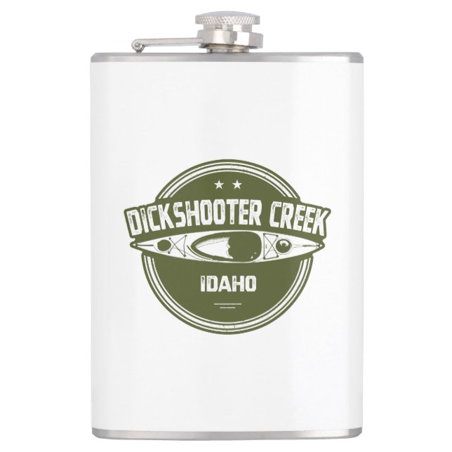 Dickshooter Creek Idaho Kayaking Hip Flask (Front)