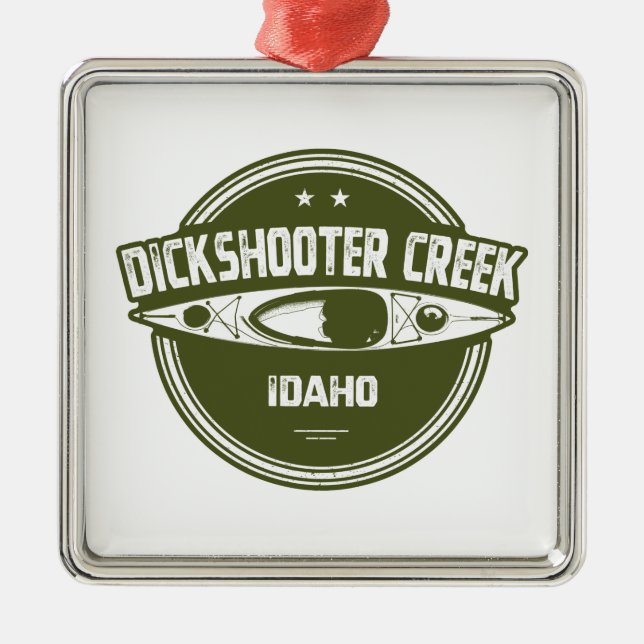 Dickshooter Creek Idaho Kayaking Metal Tree Decoration (Front)