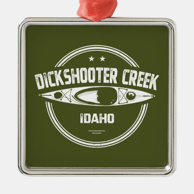 Dickshooter Creek Idaho Kayaking Metal Tree Decoration (Front)