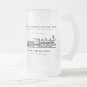 Dickson Switching Locomotive 1886 Frosted Glass Beer Mug