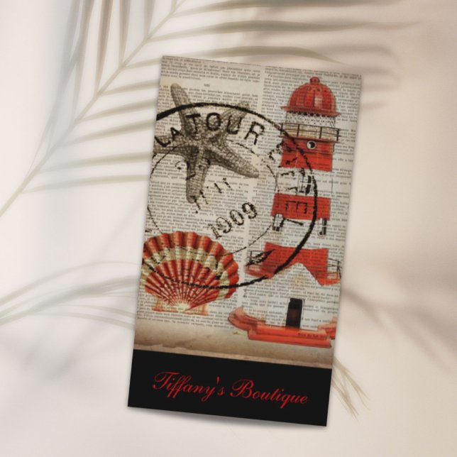 dictionary coastal seashell lighthouse nautical business card (dictionary coastal seashell lighthouse nautical business card)
