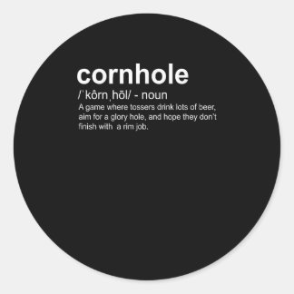 Dictionary Definition Cornhole Cornhole Player Classic Round Sticker