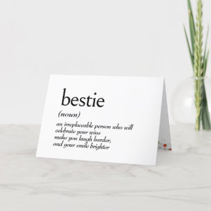 Dictionary Definition For BESTIE Birthday Card