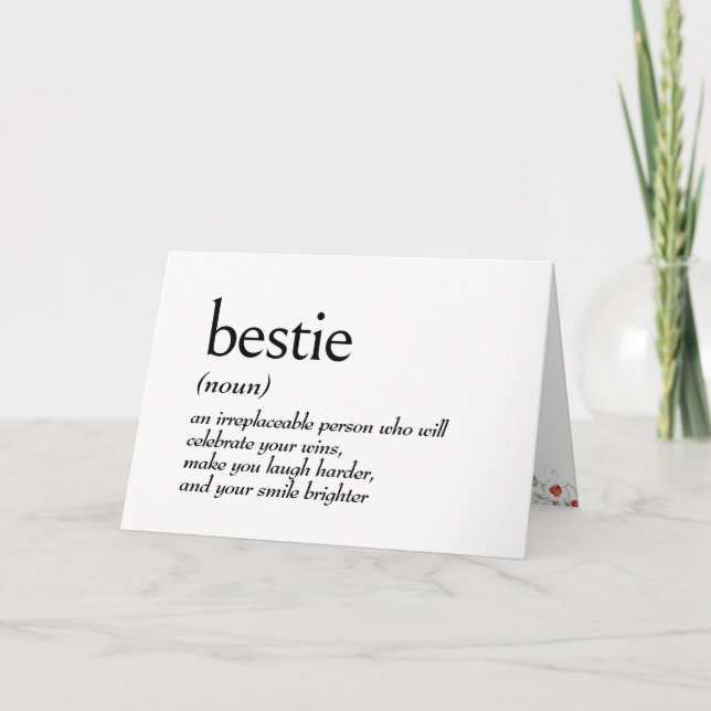 Dictionary Definition For BESTIE Birthday Card (Front)