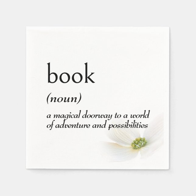 Dictionary Definition For BOOK Napkin (Front)