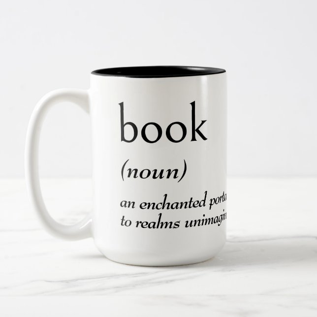 Dictionary Definition For BOOK Two-Tone Coffee Mug (Left)