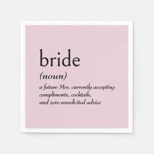 Dictionary Definition for BRIDE Napkin
