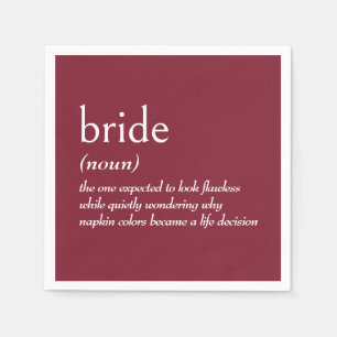 Dictionary Definition for BRIDE Napkin