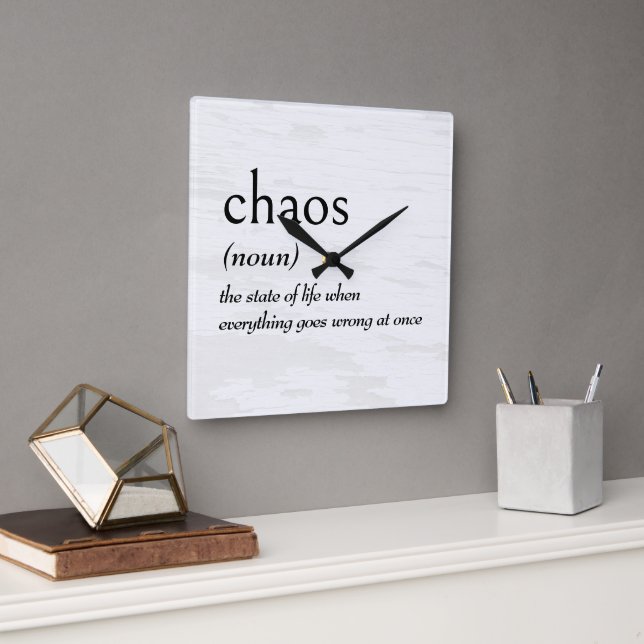 Dictionary Definition for CHAOS Square Wall Clock (Office)