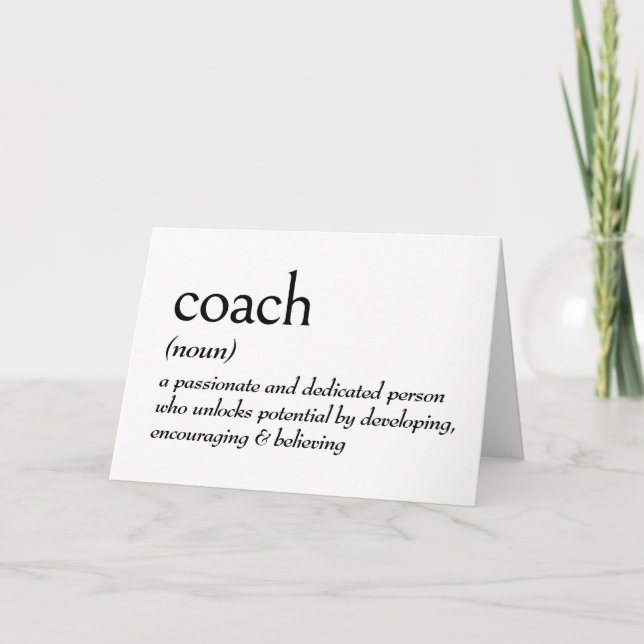 Dictionary Definition For COACH Card (Front)