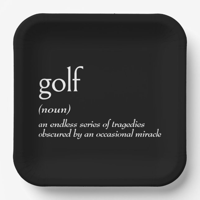 Dictionary Definition For GOLF Paper Plate (Front)