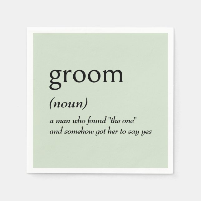 Dictionary Definition for GROOM Napkin (Front)