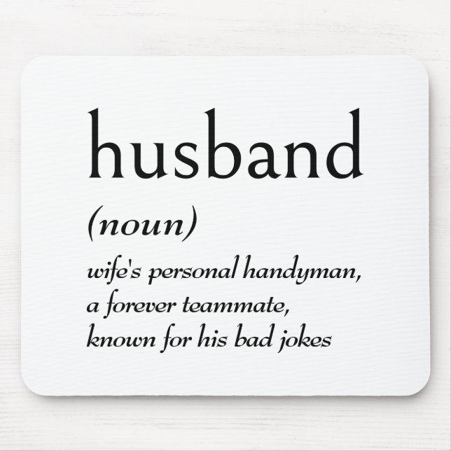 Dictionary Definition for HUSBAND Mouse Mat (Front)
