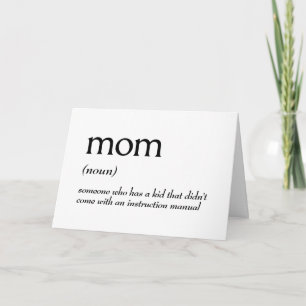 Dictionary Definition For MOM Card