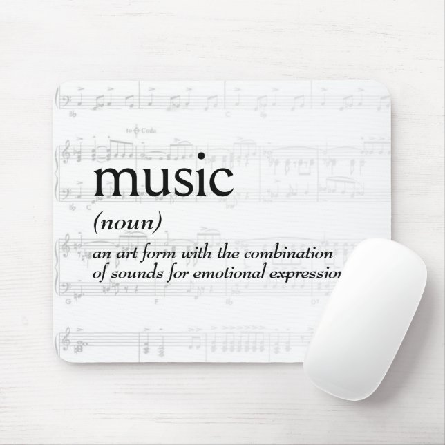 Dictionary Definition For MUSIC Mouse Mat (With Mouse)