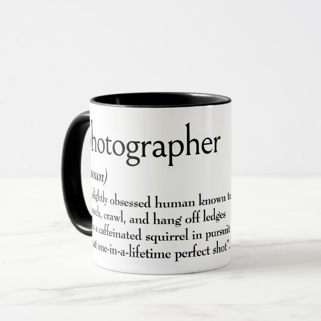 Dictionary Definition For PHOTOGRAPHER Mug (Front Left)