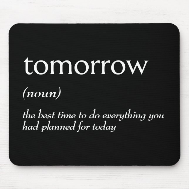 Dictionary Definition For TOMORROW Mouse Mat (Front)