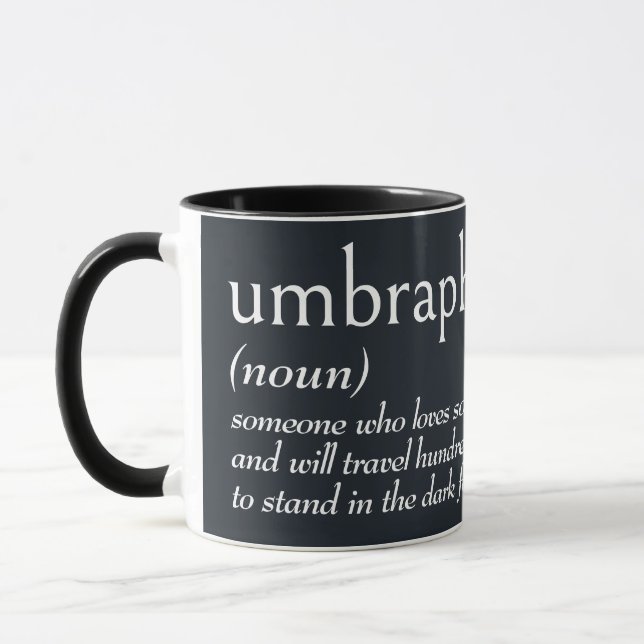 Dictionary Definition for UMBRAPHILE Mug (Left)